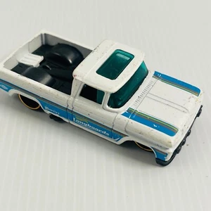 Hot Wheels CUSTOM 62 CHEVY WHITE BLUE Die Cast Toy Car Sunroof Lowered - Picture 1 of 12