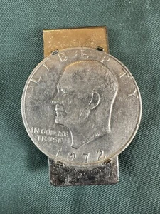 1972 Eisenhower "Ike" Dollar Coin Clad Stainless Steel Large Money Clip Indiana - Picture 1 of 4