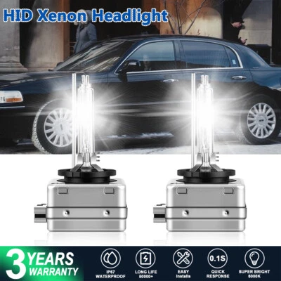 Faros HID de haz alto/bajo bombillas blancas de xenón para Lincoln Town Car 2003-2011 Foto 1 de 4