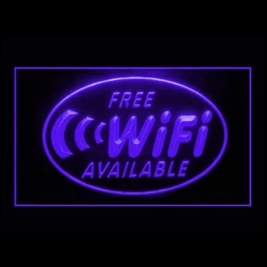 130020 Free Wi-Fi acceso a Internet Café Pantalla LED Luz Letrero de Neón - Imagen 1 de 7