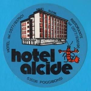 Hotel Alcide Poggibonsi adesivo sticker vintage autocollant aufkleber MA3486 - Picture 1 of 1