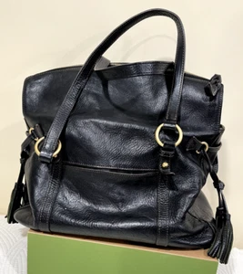 Dooney & Bourke Black Florentine Domed Brass Buckle Satchel Leather Handbag - Picture 1 of 24