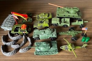 Vintage Willys Jeep-unbranded other Army Vehicles, Helicopter, etc 7 pcs +