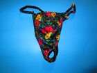 VINTAGE 1990's FLORAL Polyester SATIN G-String Thong Panties Medium 6