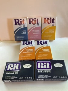 Menge 7 Schachteln Rit Tönung und Farbstoffpulver verschiedene Farben blau pink orange - Bild 1 von 8