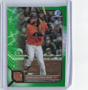 2022 Bowman Chrome #75 Brandon Crawford Green Refractor #/99 - Bild 1 von 2