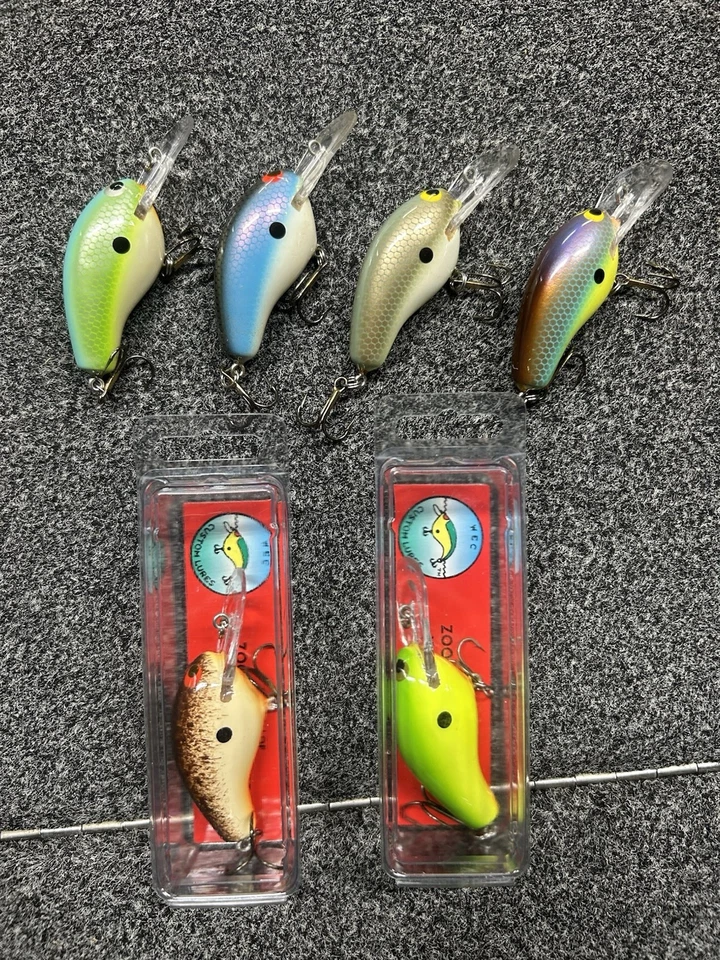 Zoom WEC Señuelos Personalizados Z-200 Balsa Crankbaits, Por Ed Chambers Lote de 6 Señuelos Foto 1 de 4