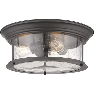 Z-Lite 727F16-BRZ Sonna 3 Light 15.5 inch Bronze Flush Mount Ceiling Light — 第 1/4 张图片