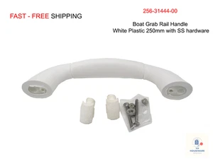256-31444-00 Boat Grab Rail Handle White Plastic 250mm with SS hardware Поручни - Imagen 1 de 6