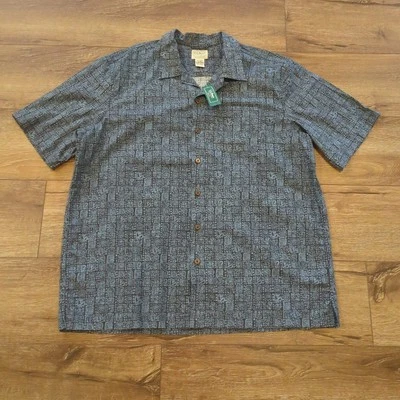 VTG LL Bean Men's XL Traditional Fit Button Up Shirt Loop Collar Mayan Hawaiian - Image 1 of 4