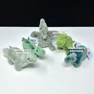 Jellycat Mini Fossilly Dinosuar FULL SET BUNDLE OF 5 Soft Plush Toys -FAST SHIP! - Picture 1 of 2