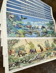 8x Sheets x 15 = 120 Of THE WORLD OF DINOSAURS 32¢ US Postage Stamps USA #3136 - Picture 1 of 5