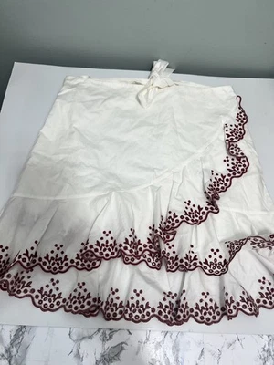 Falda para mujer Rebecca Minkoff "Alice" bordada en capas blanca roja nueva con etiquetas talla L Foto 1 de 4