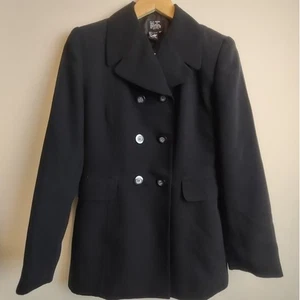 Morgan Taylor Studio Sz 8 Petite Jacket Black Button Up Winter Coat - Picture 1 of 9