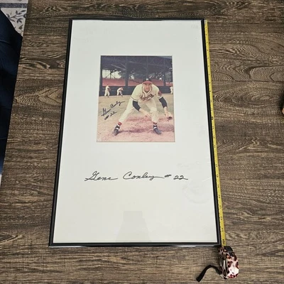 Foto de marco firmada con autógrafo de béisbol de los Milwaukee Braves MLB de Gene Conley 2x Foto 1 de 4