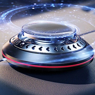 Aluminum Alloy Rotating Solar Energy Car Perfume Air Freshener Black Decoration - Image 1 of 4