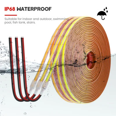 COB LED Streifen Stripe 12V 24V Lichtband Selbstklebend IP68 Wasserdicht Außen - Bild 1 von 4