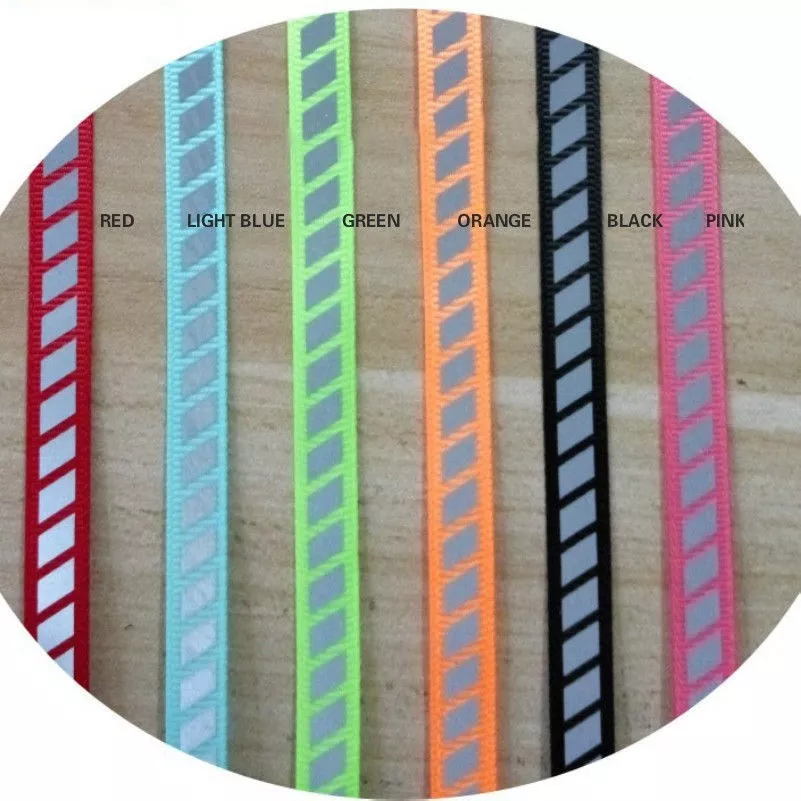 Reflective Tape Strip Webbing Highlight Sew-On Trim Fabric DIY Safety Warning - Image 1 of 4