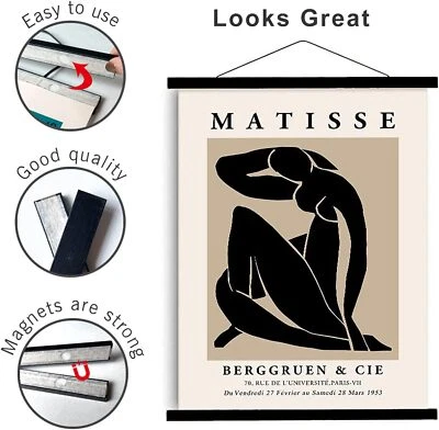 24 inch TGL Magnetic Poster Frame Hanger Black or Teak - Image 1 of 4