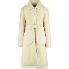 COURREGES Cream & Yellow Belted Knitted Wool Coat UK10 US6 FR38 NEW WITH TAGS 