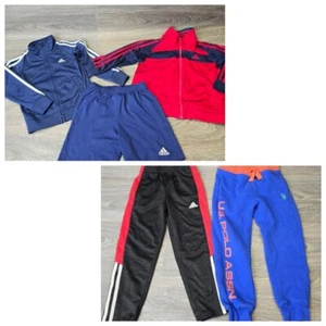 Adidas Mixed Lot Boys 4T 4-5 5T XS S Blue Black Shorts Sweatpants Jakcet - Picture 1 of 22