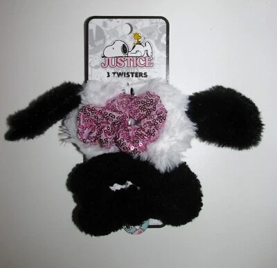 Girls Justice CUTE Snoopy Scrunchie Hair Ties (3 PACK) BRAND NEW W TAGS - Image 1 of 3