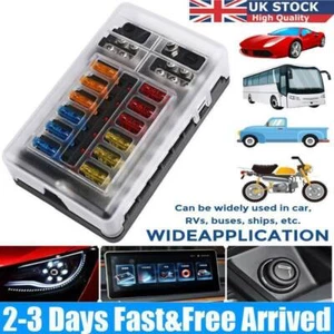 12 Way Blade Fuse Box Block & Auto Marine FuseBox Holder 12V32V Bus Bar Car Kit~ - Picture 1 of 18