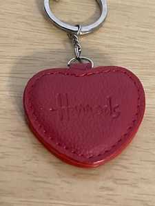Harrods Red Leather Heart Key Ring / Fob / Keychain with Photo Frame & Mirror - Picture 1 of 10