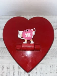 Scatola ricordo caramelle M&M rosa cupido rosso a forma di cuore San Valentino 1991 funzionante - Foto 1 di 4