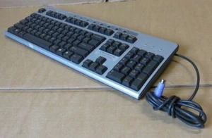 Vintage Compaq Black Silver Keyboard PS2 Wired QWERTY PT 271122-131 - Picture 1 of 1
