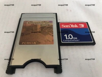 SANDISK 1GB Compact Flash +ATA PC card PCMCIA Adapter JANOME Machine - Image 1 of 2