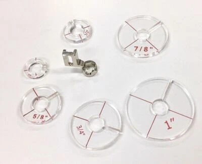 Ruler Foot Medium Shank (Metal) +Echo Ring Clip Set of 6 Sizes Janome High Shank - Image 1 of 4