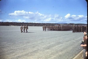 35mm Slide Army Day 1948 Lt. Col Gallin 15th Bri 22 Inf. Fort Ord CA Red Border - Picture 1 of 2