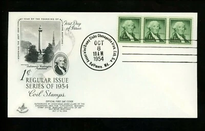 US FDC #1054 Artcraft M-5 1954 Baltimore MD Washington Liberty Series Unofficial - Image 1 of 2