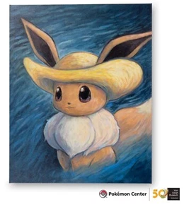 Pokémon Center x Van Gogh Museum: Eevee Selbstporträt mit Strohhut Canvas Art - Bild 1 von 2