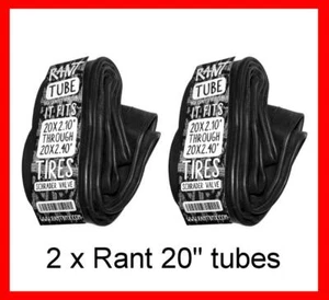 2 x RANT 20" BMX BICYCLE TUBES 20 x 1.95 - 2.4 FITS ALL 20" BMX TIRES SUBROSA - Picture 1 of 7