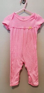 baby girl sleep and play, Carter's, Pink/White Stripe, 9 Mos - Picture 1 of 4