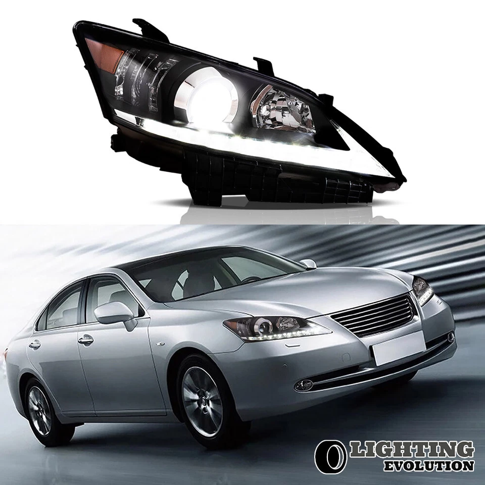 2*VLAND Full Black Headlights For 2010 2011 2012 Lexus ES350 Front Light A Pair Foto 1 de 4