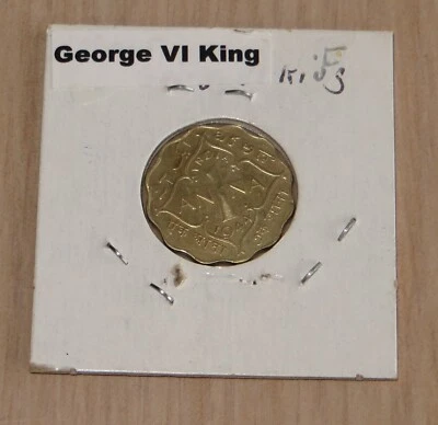  1944 India emperor 1 anna coin 6P13 nice coin - Image 1 of 2