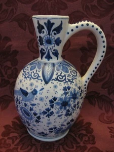 Scarce Antique Boch Freres Keramis (BFK) China 8-1/8" Delft Faience Jug - Nice! - Picture 1 of 5