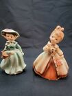 2 Vintage Inarco 1963 Porcelain Figurines Girl Cleveland Oh #e-1032 5" Tall