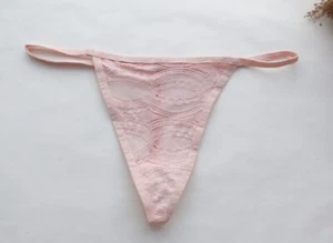 Sexy Damen-Tanga Blumen Netz Tback Unterwäsche hoch geschnitten String Schlüpfer rosa S-M-L - Bild 1 von 8