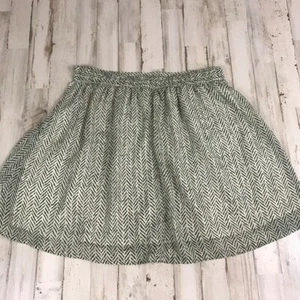 Old Navy Damen Rock S creme grün Plissee gefüttert Volant V11 - Bild 1 von 7