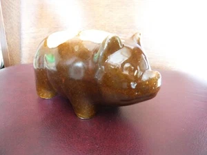 Antikes Steinzeug Schwein Sparschwein mit Belegflecken - Bild 1 von 5