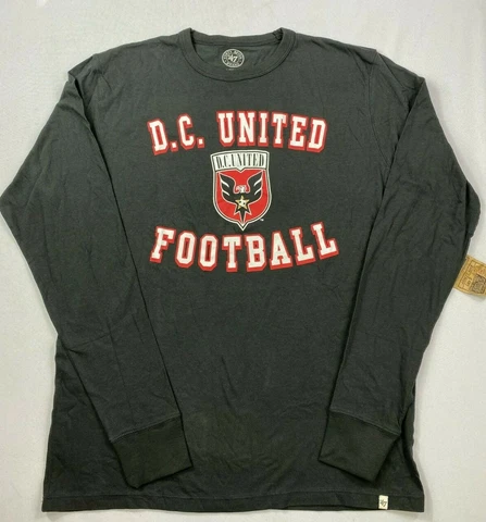 Men's D.C United Football 47 Brand Long Sleeve Shirt NEW BJ Cover
