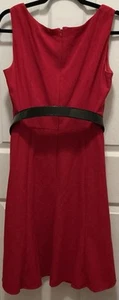 Womens Red Belted Dress Size 12P - Picture 1 of 6