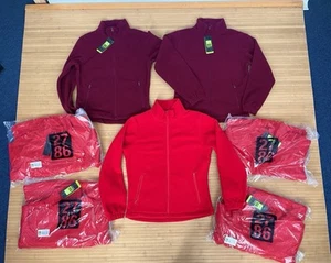 Job Lot 7 Ladies Zip Red Sport Fleece - Brand New For Rework - Wholesale - Picture 1 of 3