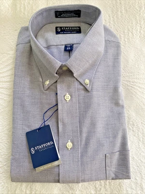 Camisa gris Oxford calce clásico Stafford 17 34 35 nueva con etiquetas Foto 1 de 4