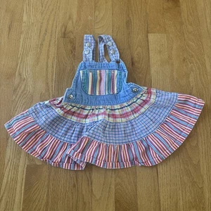 BABY GAP Size 6-12 Months Patchwork Overall Skirt Dress Vintage - Picture 1 of 7