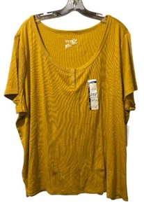 Terra&Sky XXXXL WOMENS Gold Tea Rib Tee NEW WITH TAGS (1177) - Picture 1 of 5